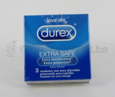 DUREX EXTRA SAFE 3 condooms met glijmiddel    (medisch hulpmiddel)
